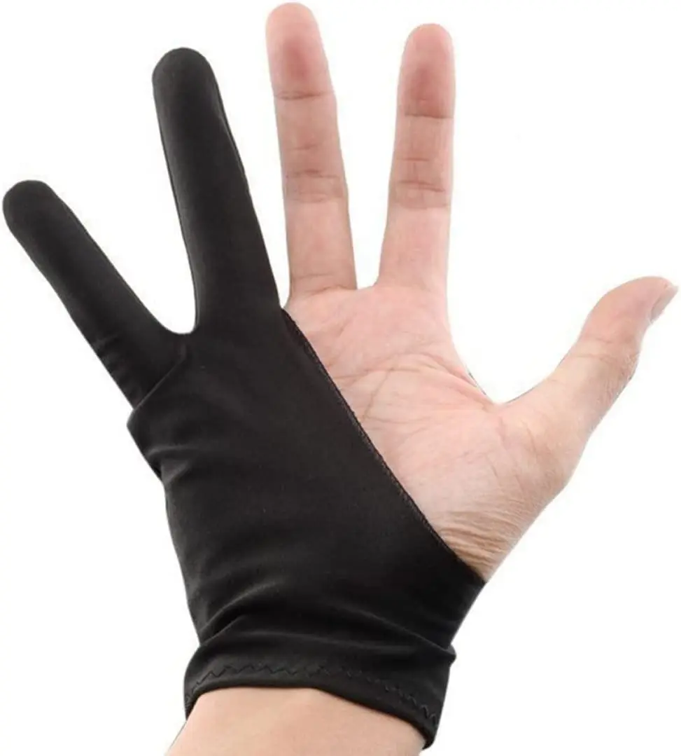 Bview Art  Artists Palm Gloves with Two Fingers for Paper Sketching Drawing Glove