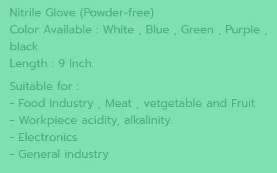 Safety Glove Nitrile Disposable form thailand