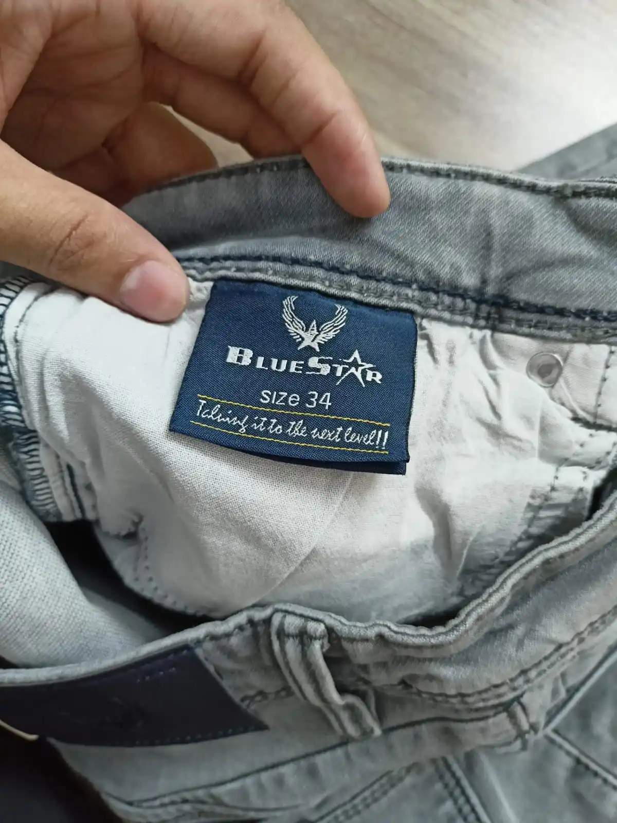 Customized logo wholesale men jean with reasonable Price collection jute from Bangladesh