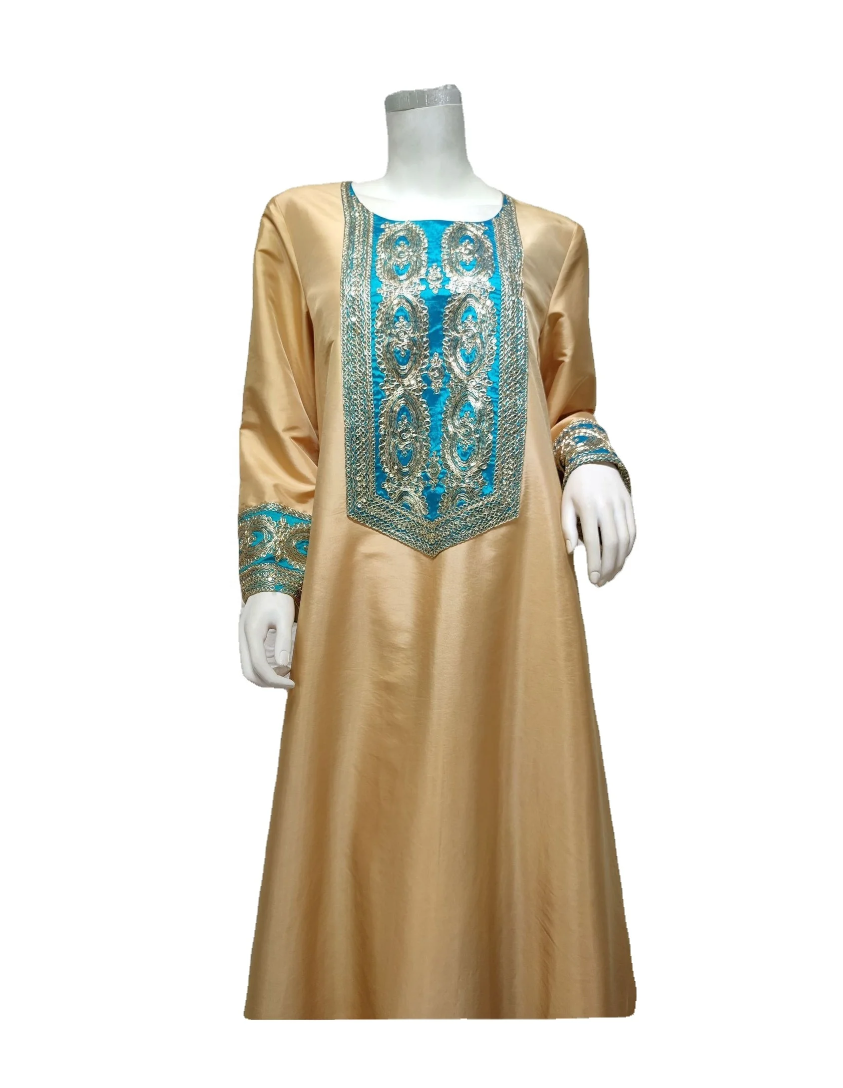 Vintage Ethnic Embroidered Abaya Dress for Women Autumn 2023 Middle East Dubai Arabic Oman Kuwait Moroccan Kaftan Muslim Clothes