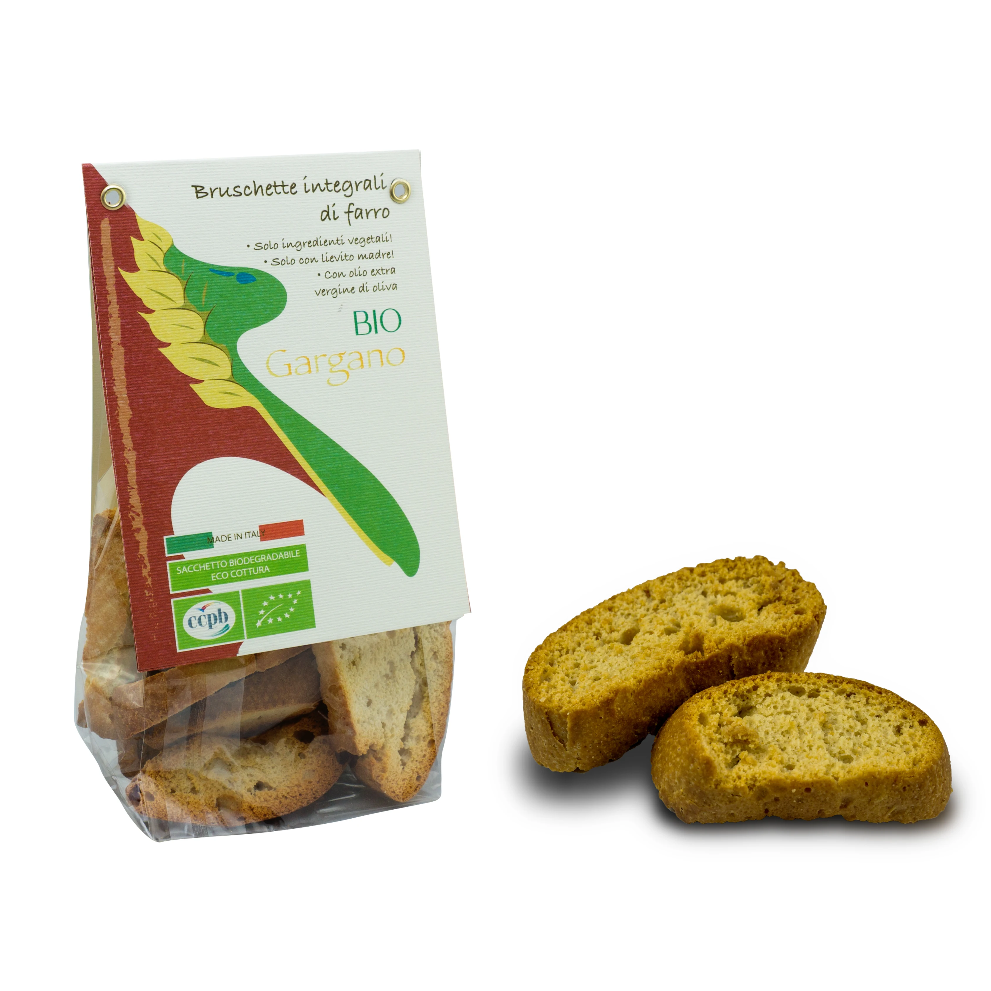 Made In italy Premium ORGANIC WHOLE SPELT 
BRUSCHETTE MADE IN ITALY