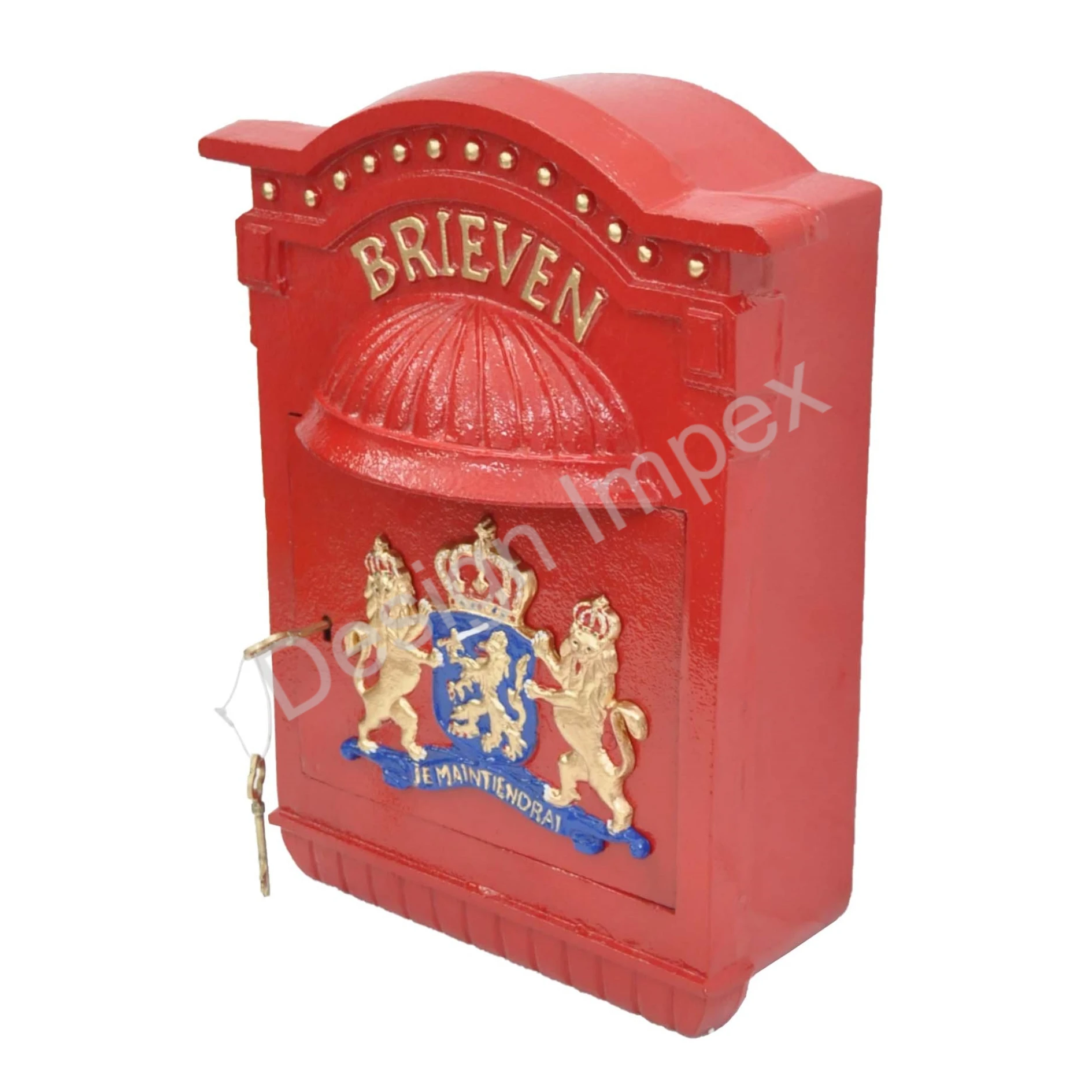 Red Handpainted BRIEVEN Post Box OEM ODM Customized Metal Post Box For Streets Public Complaints Letter Box Wall Letter Box/Case