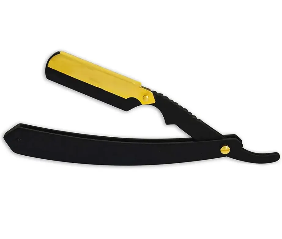 Metal handle replaceable straight razor blades cut throat razor custom barber straight hair cutting razor for men