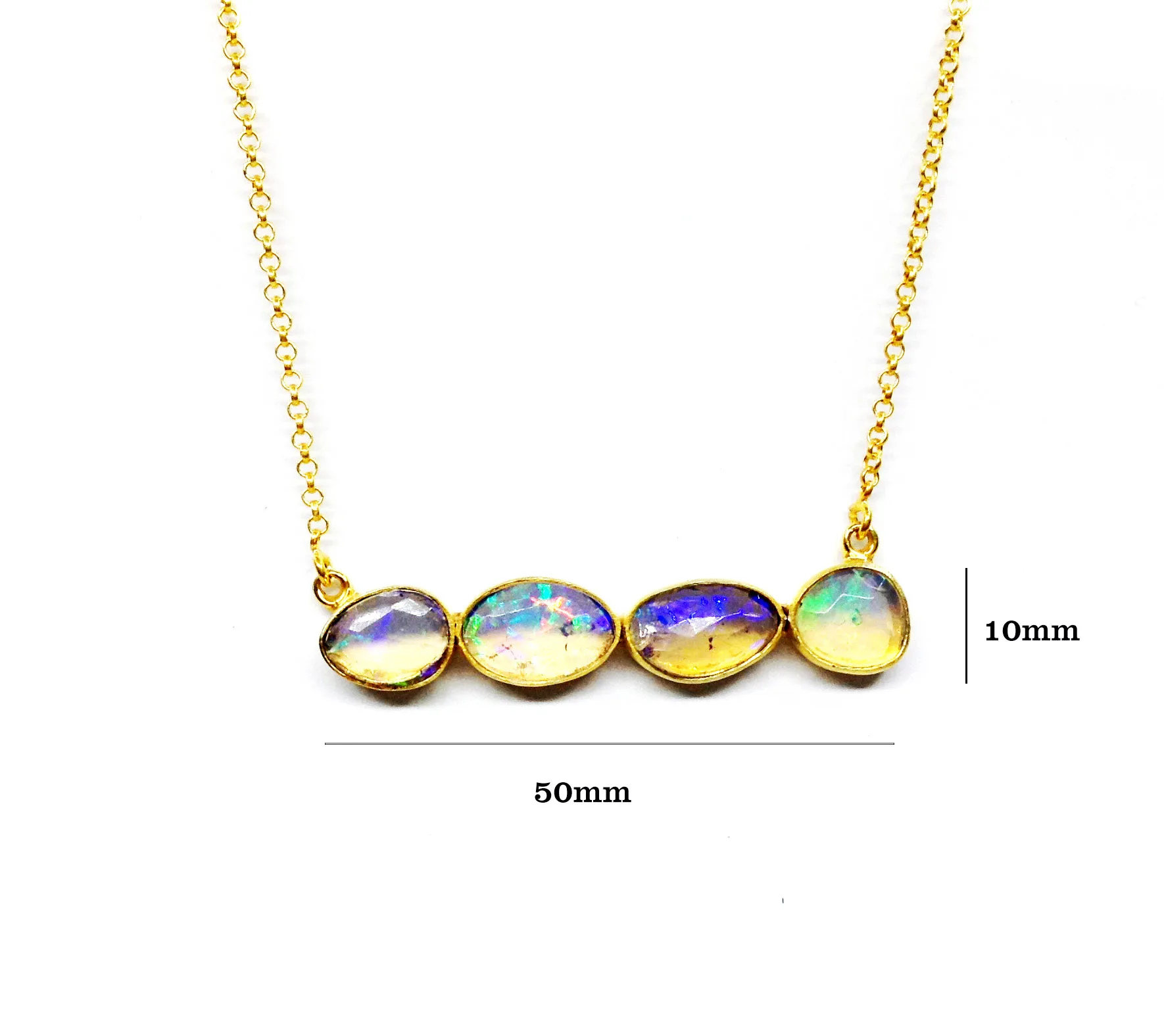 Classic Design 925 Sterling Silver Gold Plated Natural Opal Gemstone Pendant Fashion Jewelry Women Necklaces Party Wear Necklace