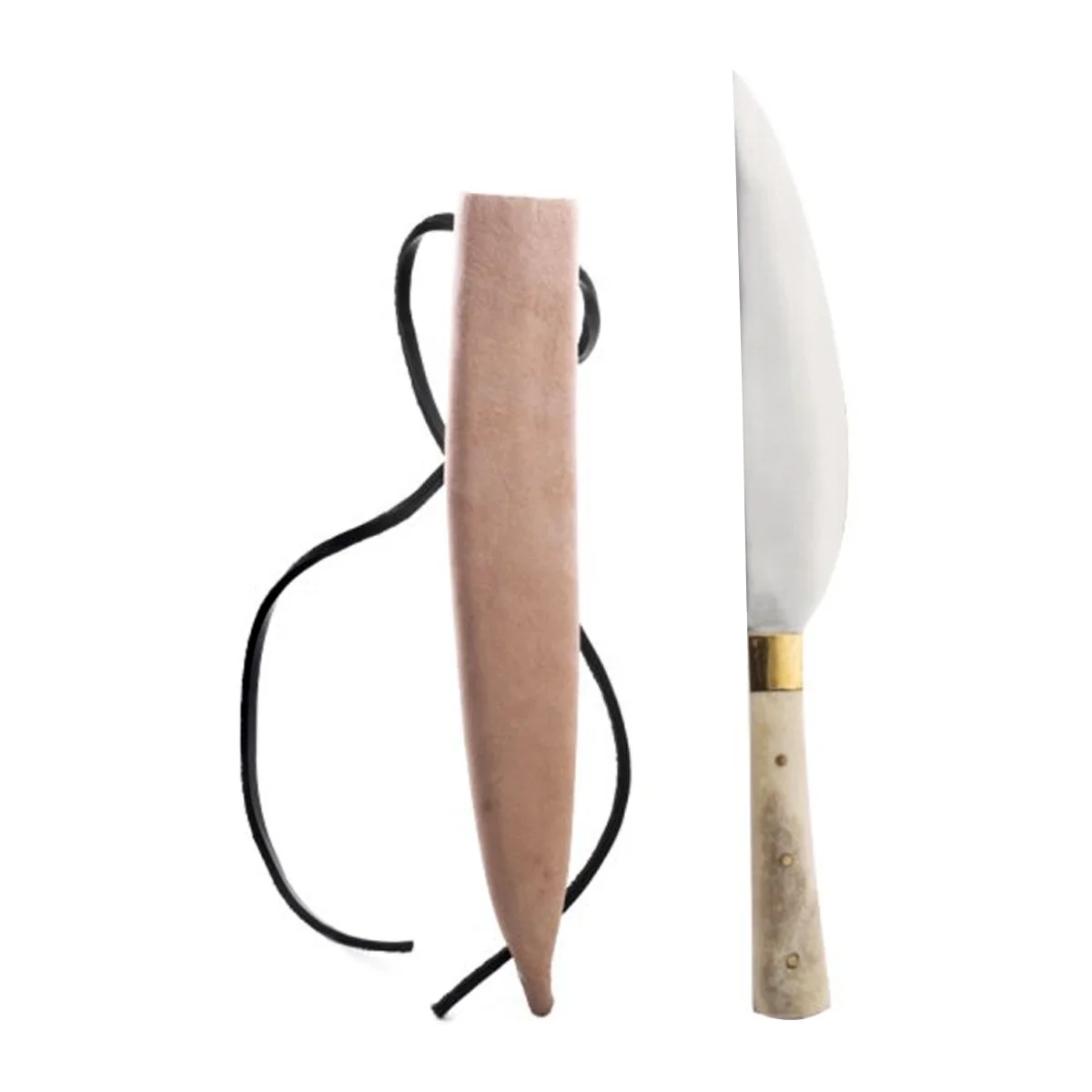 Best Value High Quality Custom Handmade Stainless Steel Medieval Utility Knife & Dining Knife With Cow Skin Leather Scabbard