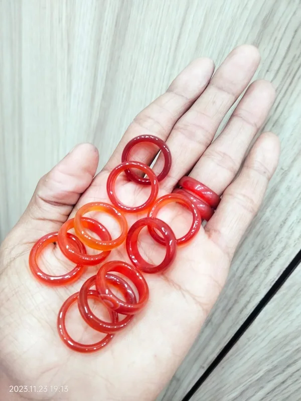 Handmade Agate Gemstone Crystal Quartz Jade Rings with Natural Stones New Collection for Fashion Jewelry