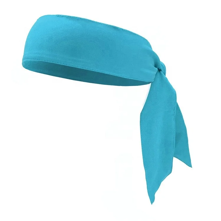 Custom Logo Stretchy Head Tie Sublimation Printing Long Hair Bands Elastic Sports Tie Back Tennis Headband Head Ties OEM
