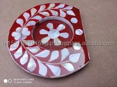 half shape design tea coaster unique design handmade mother of pearl
