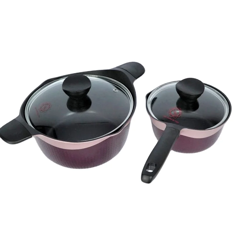 18cm Modern Silver Aluminum Sauce Pan with Glass Lid Handle and Heat Resistant General Use Cookware for Daily Use good material