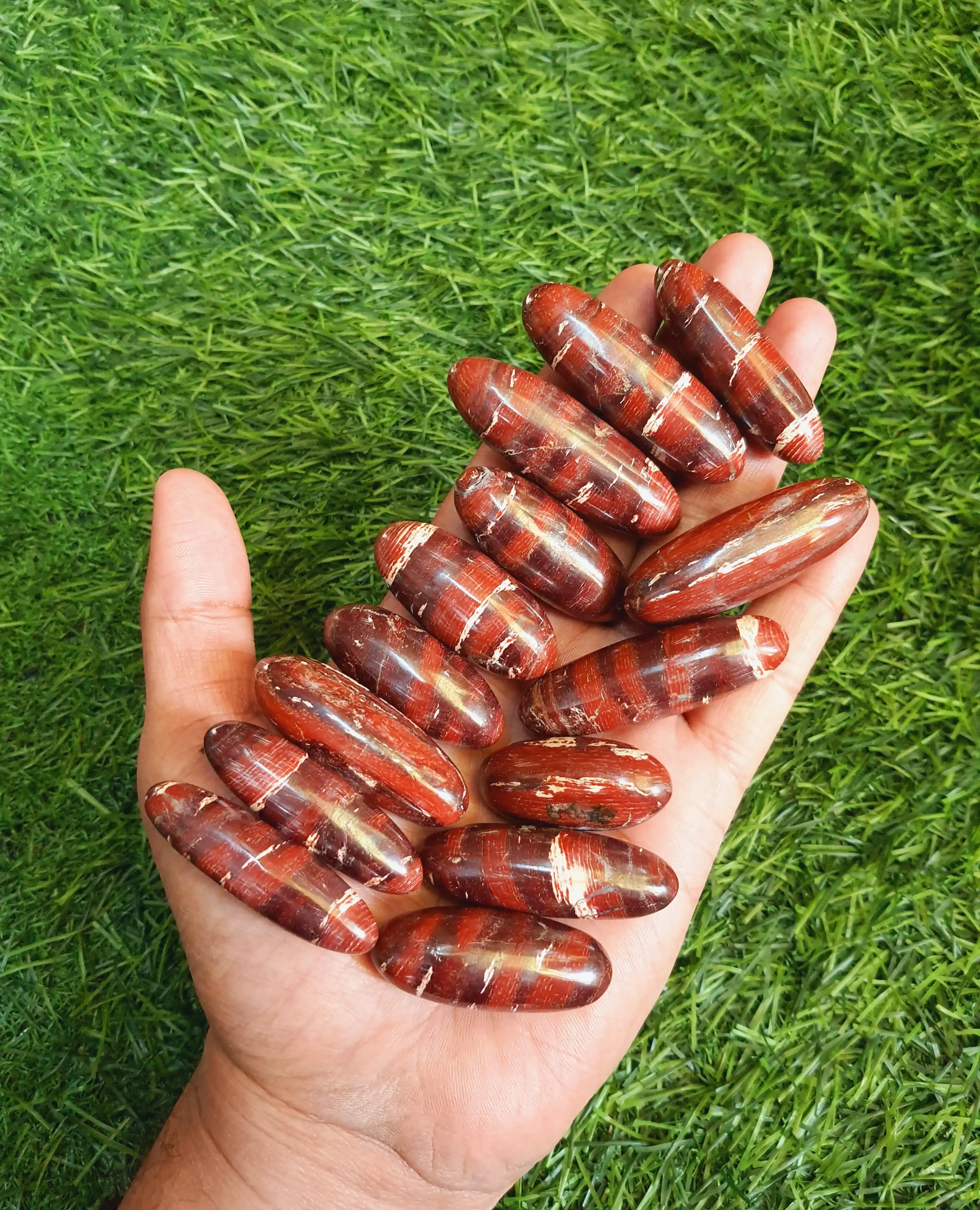 Natural  Red Snake Skin jasper shiva lingam Loose Gemstone from Devine Gems