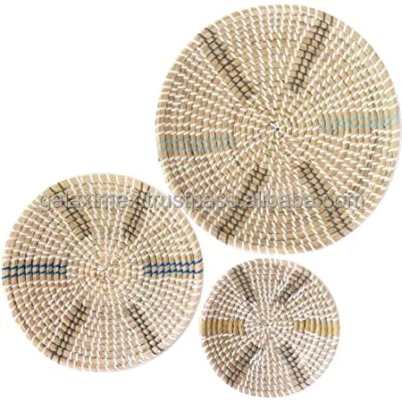 Top Selling Cheap Price Wholesale Seagrass Wall Natural Boho Home Decor Seagrass Woven Wall Basket Decorative Wall Art Baskets