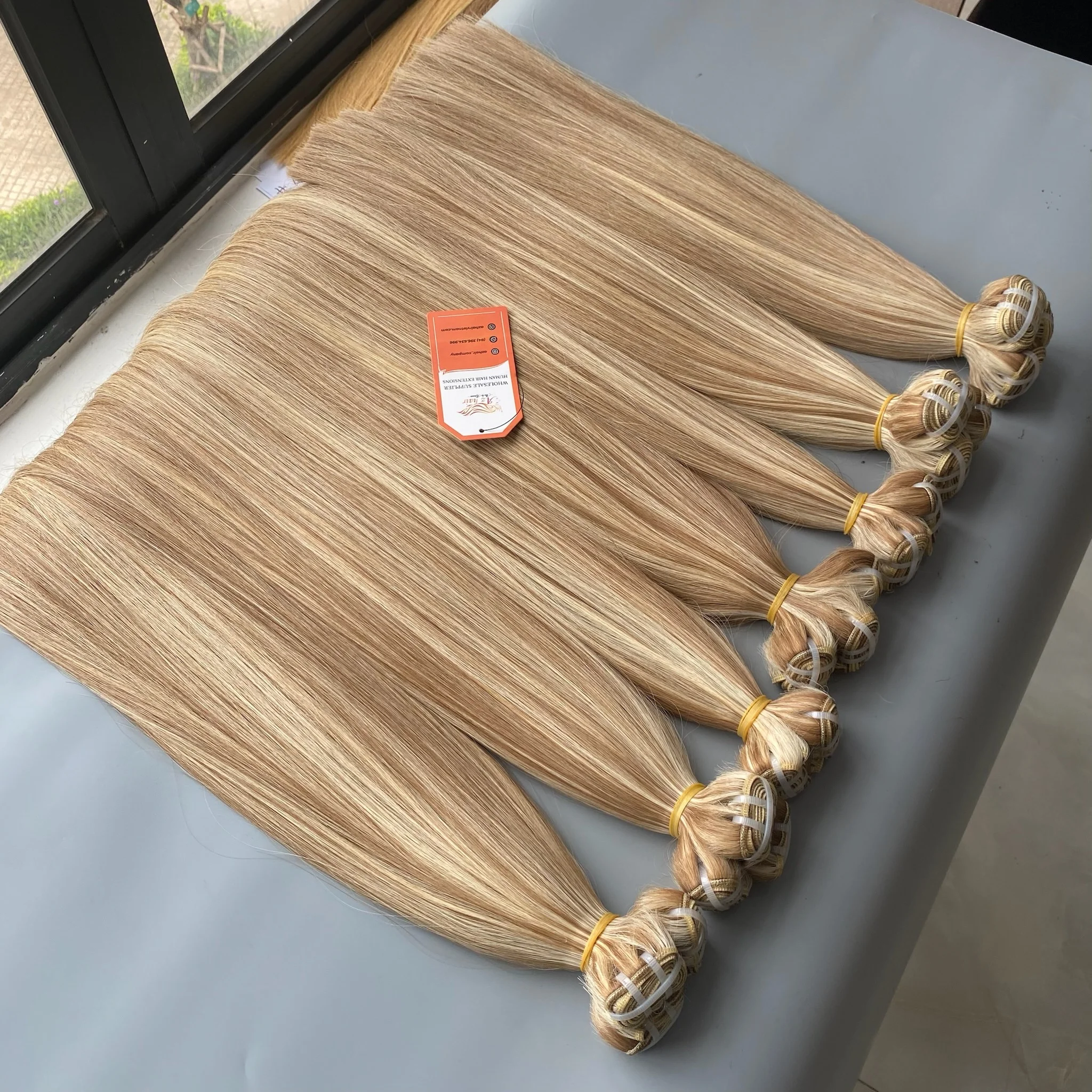 HOT SALE Raw Hair Extensions Highlight Color Seamless Weft 100% Human Hair Super Double Drawn Raw Vietnamese Hair