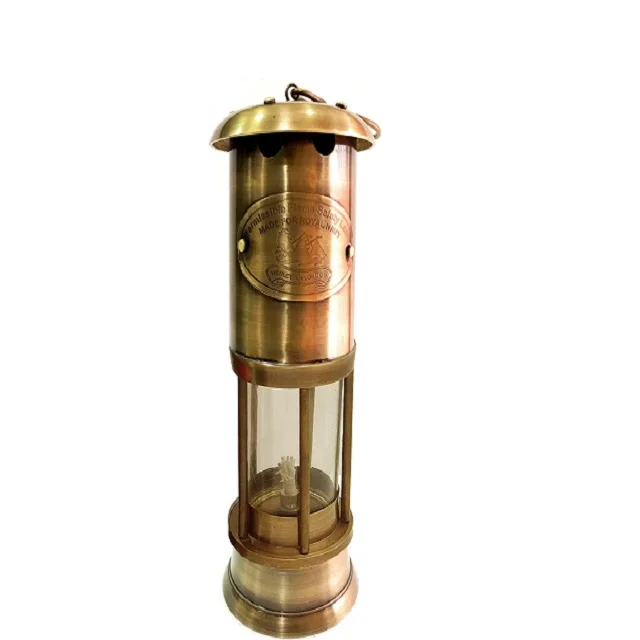 Cylindrical Brass Lamp Antique Finish With White Glass Nautical ship lamps ship minor oil lamp in Stock