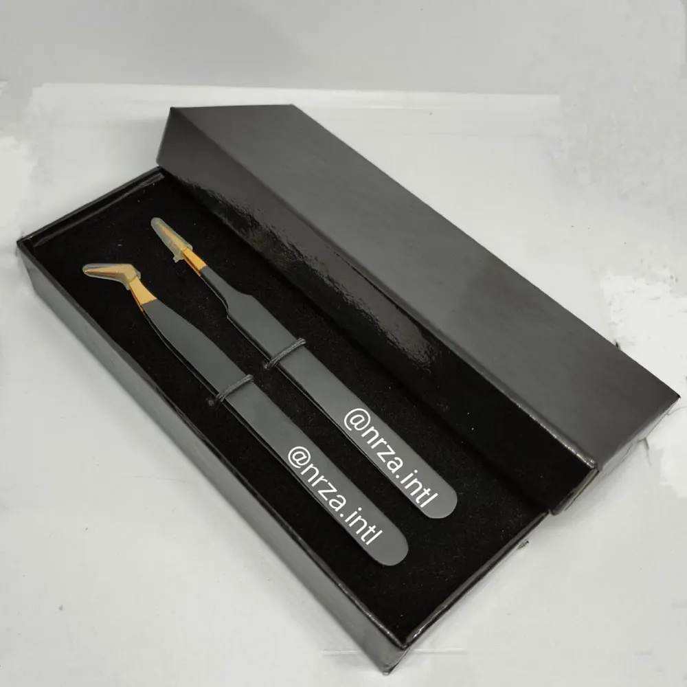 Wholesale All Types of Eyelash Tweezers Stainless Steel Straight/Curved Tweezers for Russian Volume Eyelash Extension