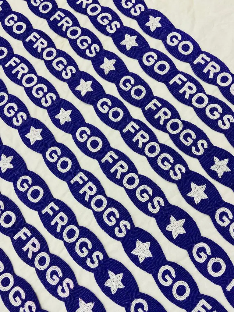 Handmade Seed Beaded Strap New Trendy XL Size Star Design with Single Embroidery Customized Sequin Bag Strap Beaded Belts