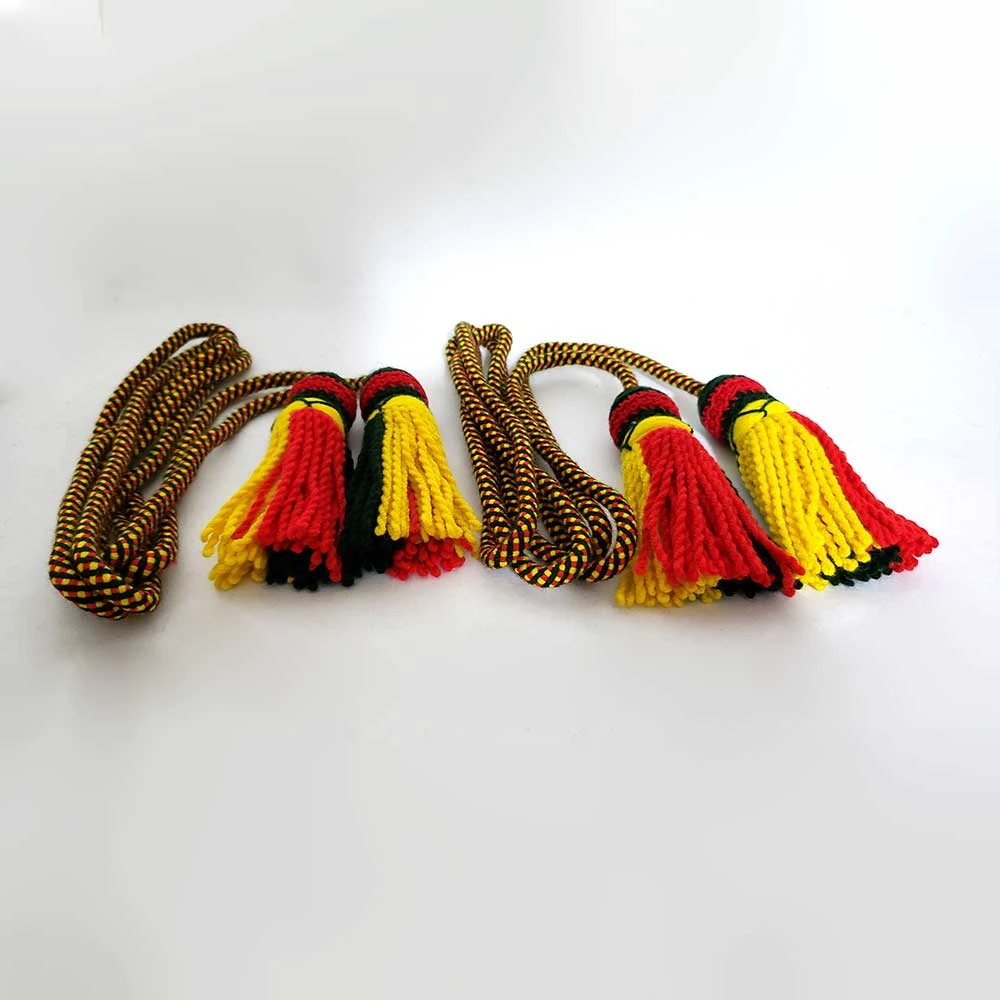 OEM Royal Blue Flag Pole Cord with Tassels Wholesale Defense Uniform Accessories Bagpipe Bugle Cord Uniform Accoutrements Crafts