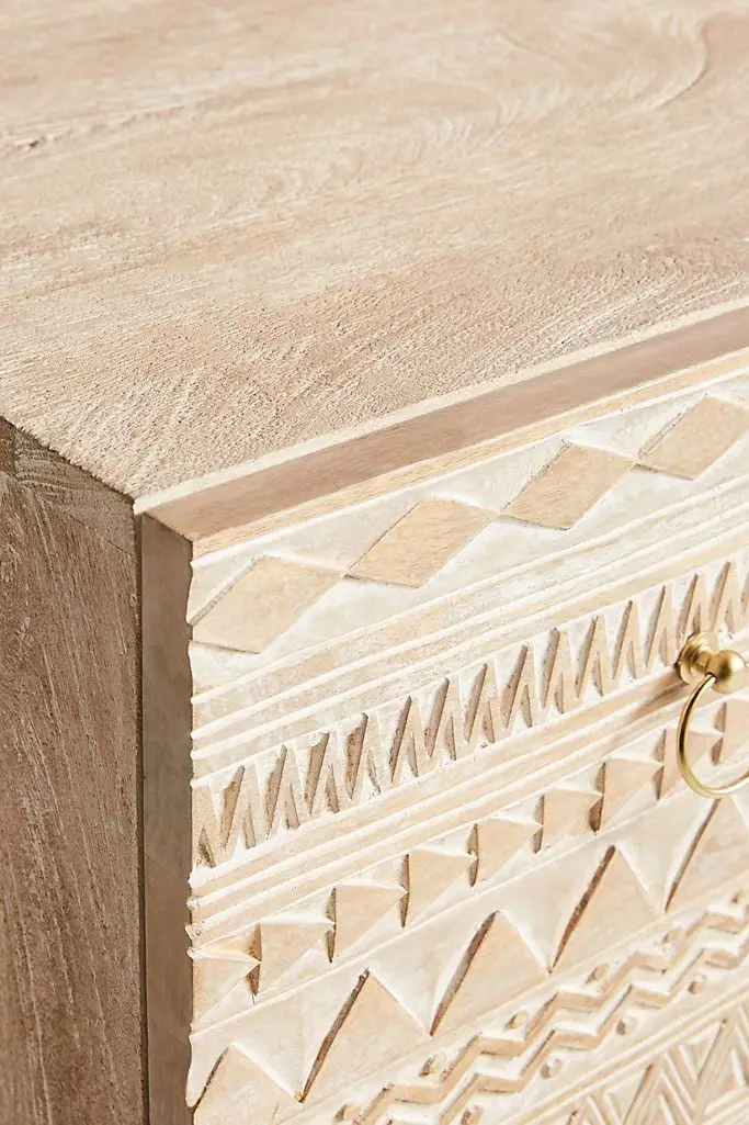 Hand Carved Delhi Six-Drawer Dresser | Handmade Chest of 6 Drawers | Living Room Decor From Rajasthan, India