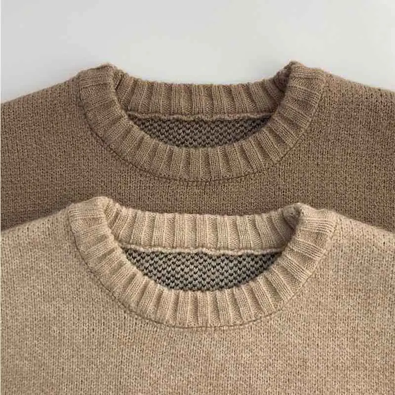 Winter kids cute high quality knitted sweater toddler baby boy girl long sleeve soft knitting machine vintage cartoon sweater