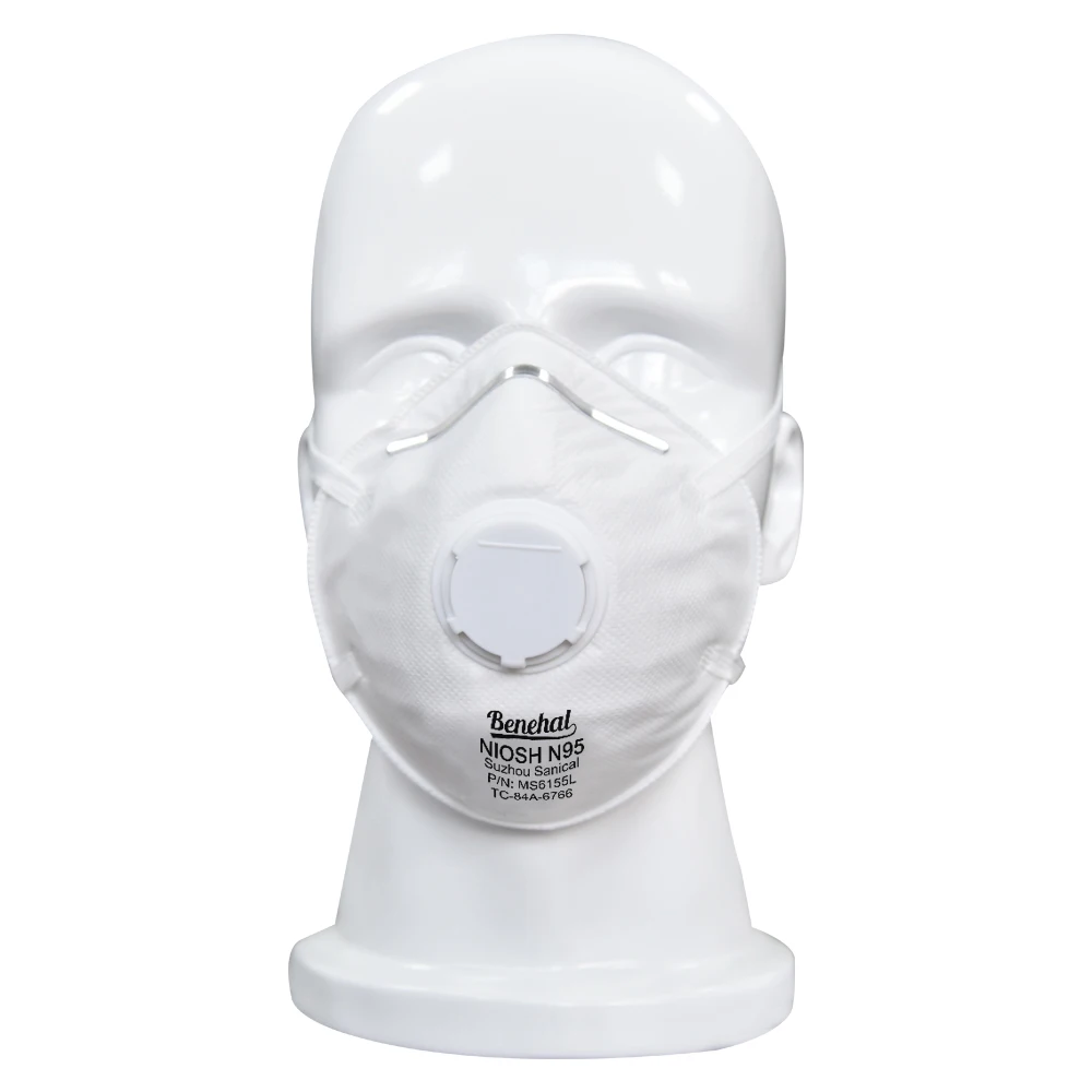 N95 Mask Valved  3 Layer PP Meltblown High Filtration Layer Nonwoven Molded Cup Exhalation Valve  Particulate Respirator