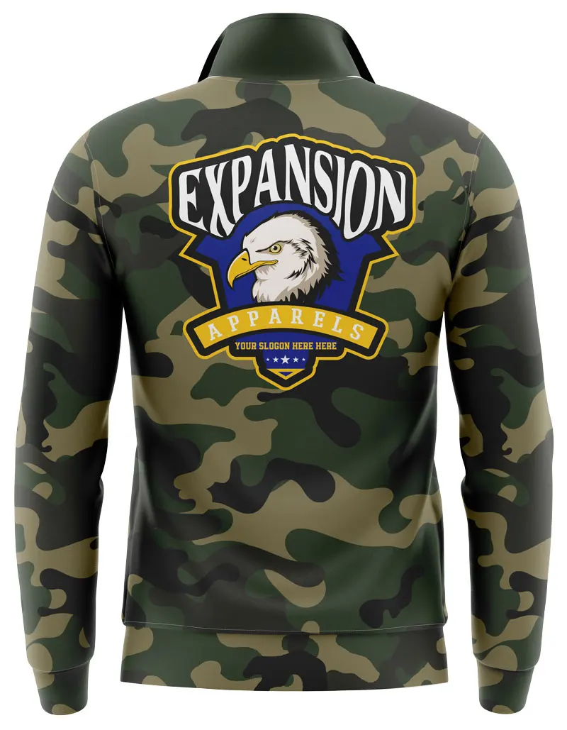 Hot Selling Custom 100% Polyester Soft Heated Jacket with Camo Design Water-Resistant and OEM Design Sublimation Process