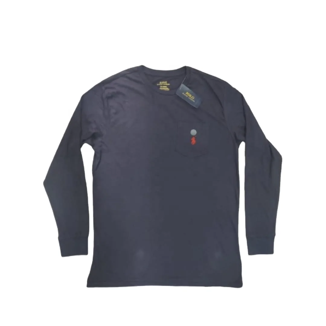 brand mans pocket style long sleeve t shirt label polo ralph lauren (Ready stock)