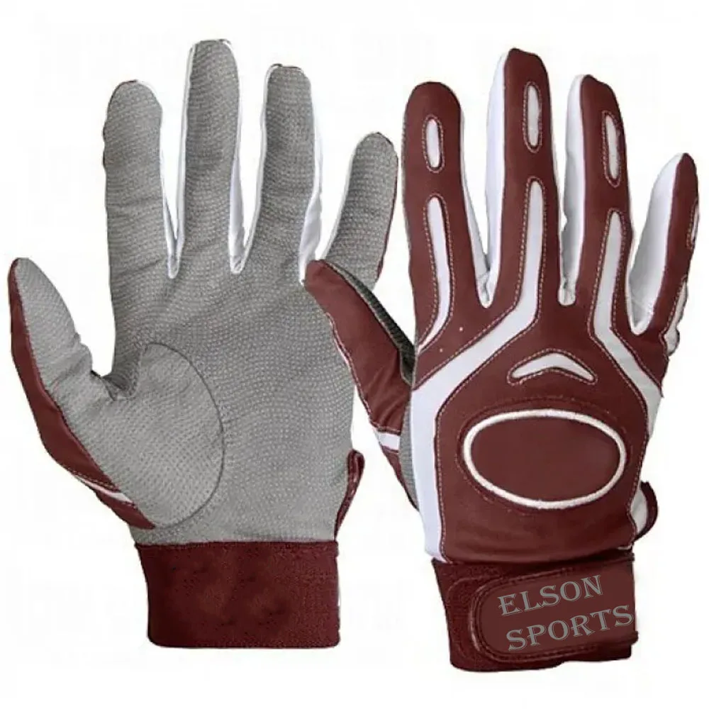 Good Quality Wholesale Price Professional Long Cuff Goatskin Digital Leather Baseball Batting Gloves