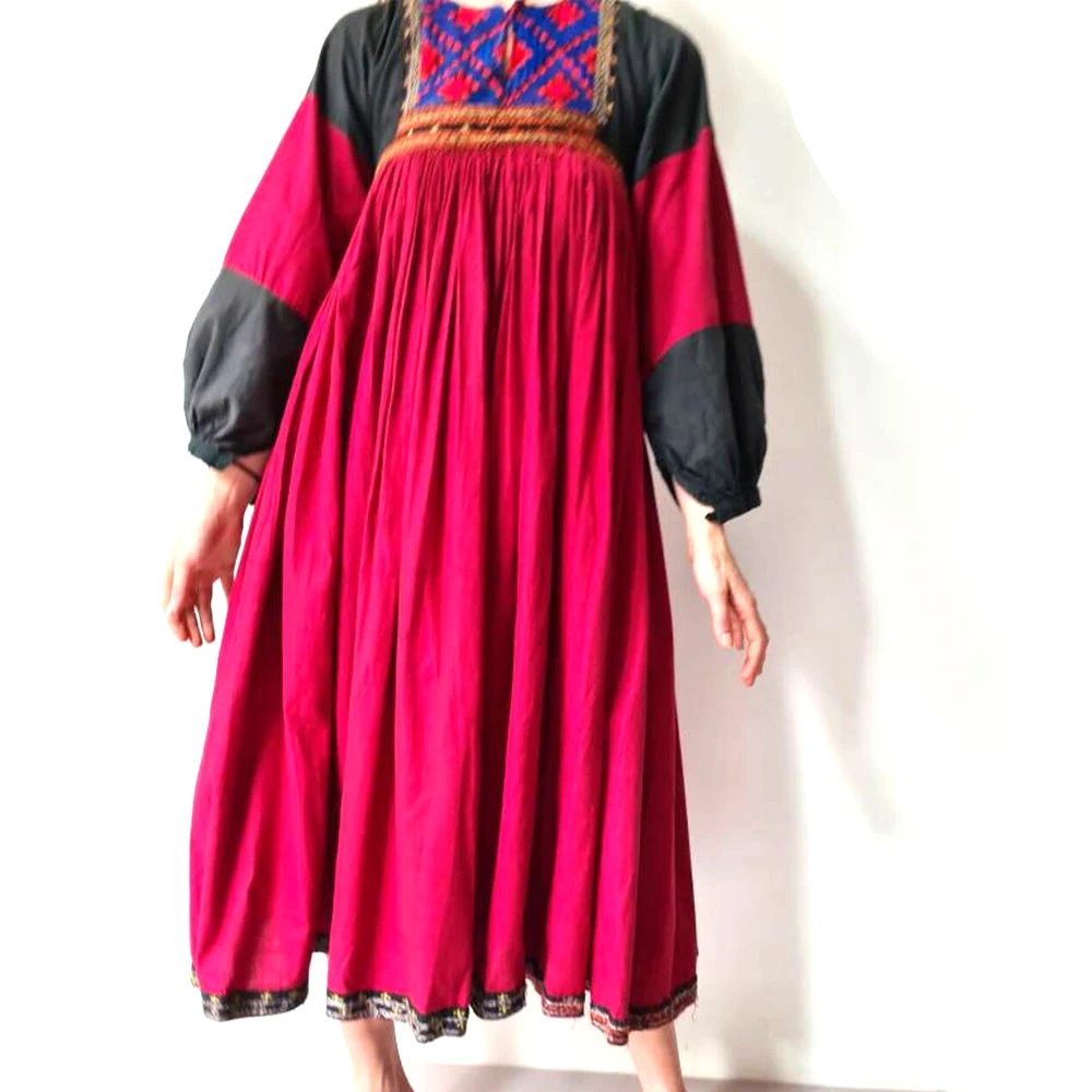 Best Sale Women Afghani style dresses Fashion Casual Simple embroidery design Afghani tribal dress