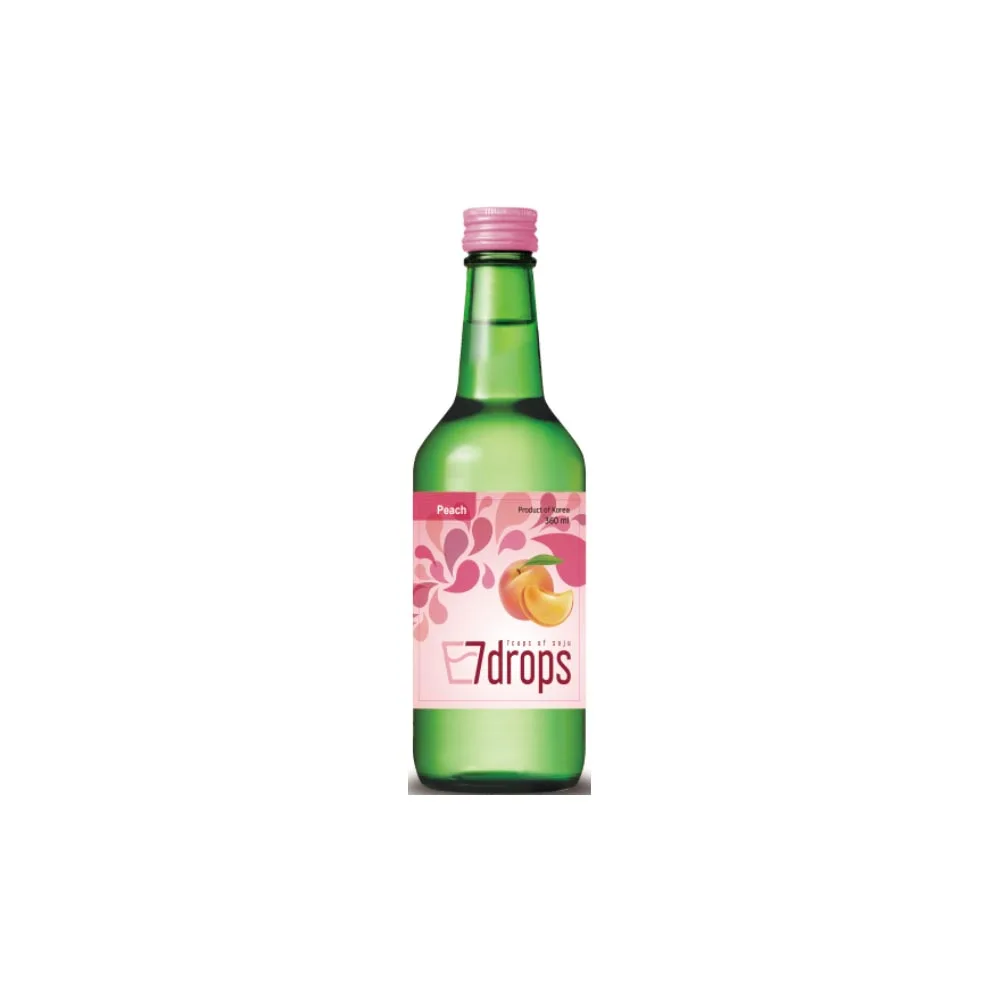 Лидер продаж 2022 Amazon, представитель Кореи, алкоголь SOJU, чистый вкус, самый популярный напиток 7 капель Soju Peach Alc. 12% 360 мл x 20