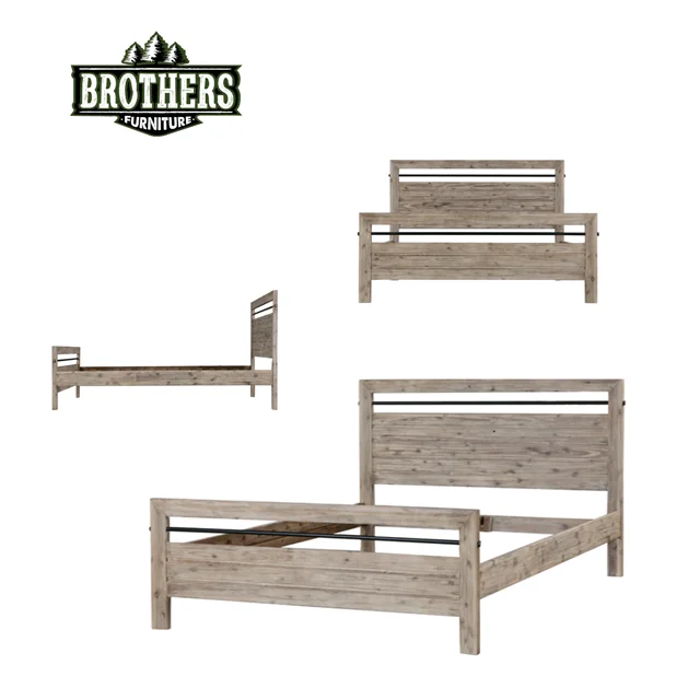 Logan Brand Solid Wood Beds Modern Luxury Style Mirrored Finish for Bedroom Living Room Dining Apartment Handcrafted in Viet Nam