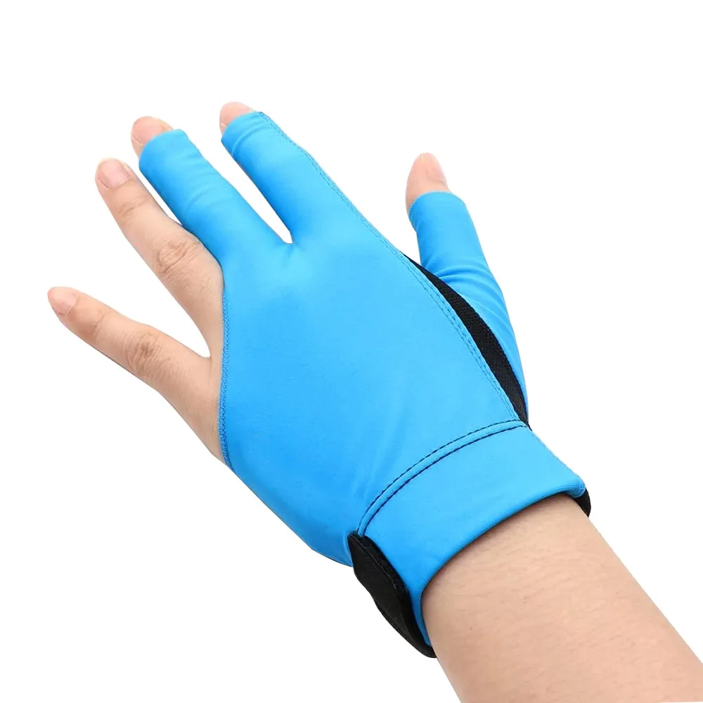 Custom Logo Sport Shooter Snooker Billiard Three Fingers Glove Pool Accessory Predator Cues Stick Gloves for Billiard Right Hand