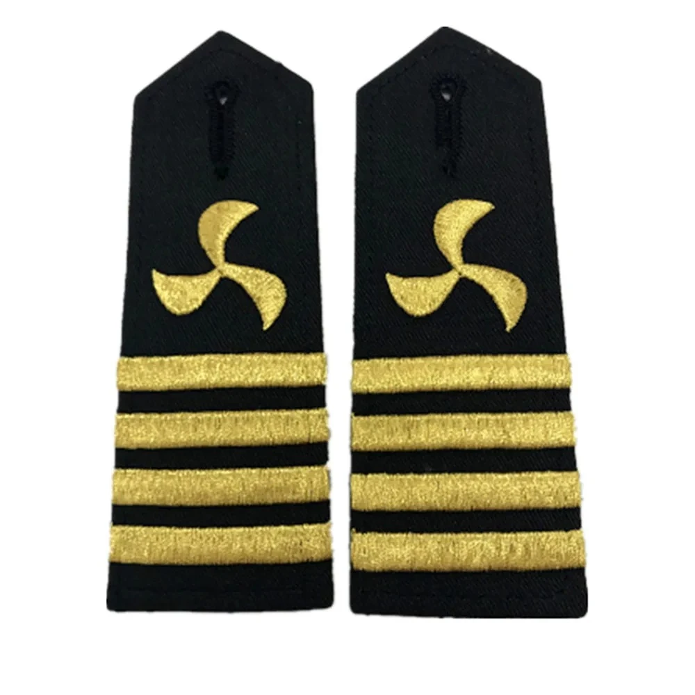 Top Quality Hard Shoulder Board Strap Paddle Wheels Captain Epaulettes Propeller For Uniform Decoration
