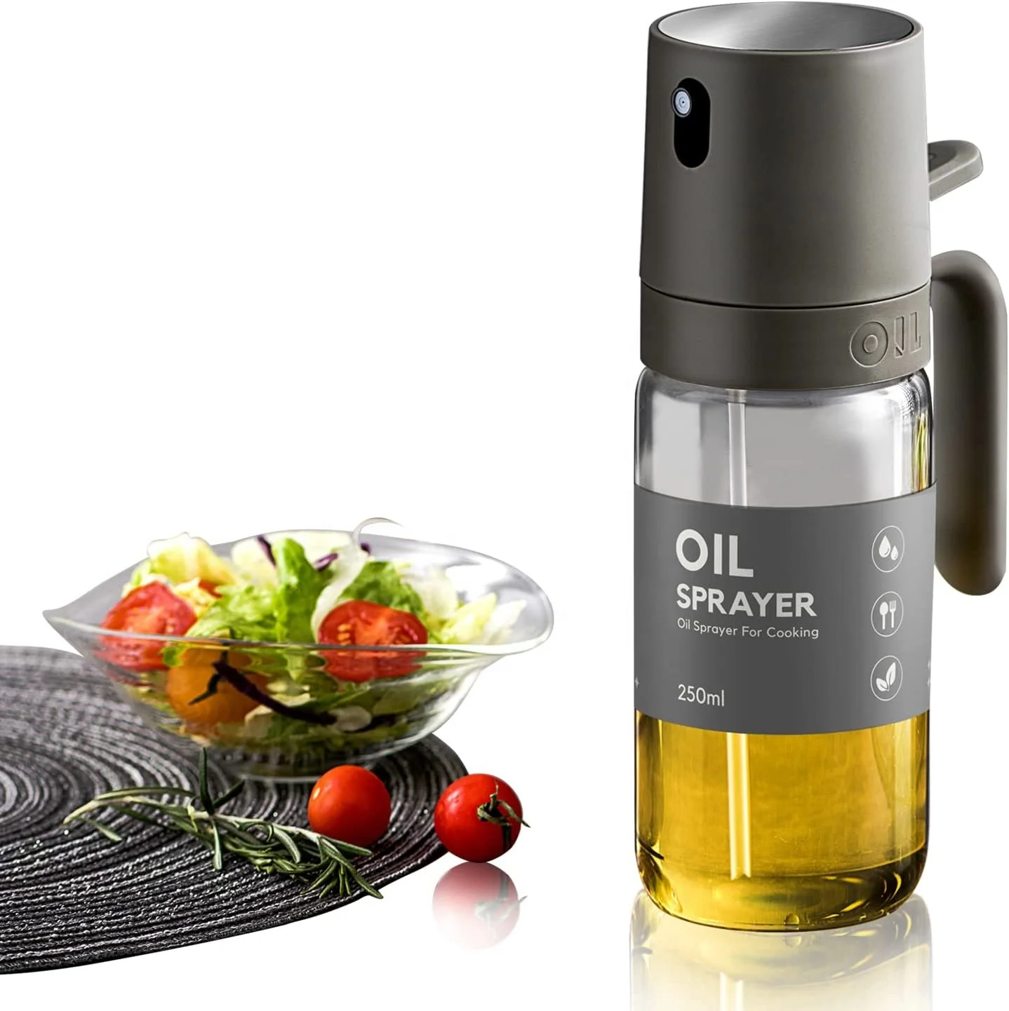 2024 Kitchen Gadgets Accessories 8.5oz Glass Oil Spray Bottle Mister Olive Oil Sprayer Oil Dispenser