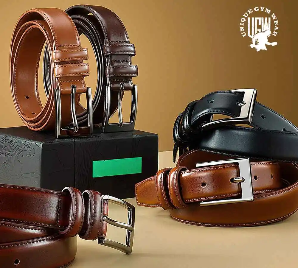 Lqbelt Automatic Buckle Belt Strap Wholesale Belts for Men Stock No Buckle OEM Custom Belts Factory Genuine Leather Black Red