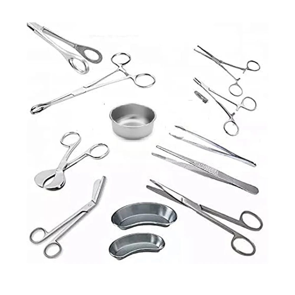Basic Delivery Instrument Set - Surgical Kit including Sponge Forceps, Scissors, Needle Holder & More for Efficient Delivery