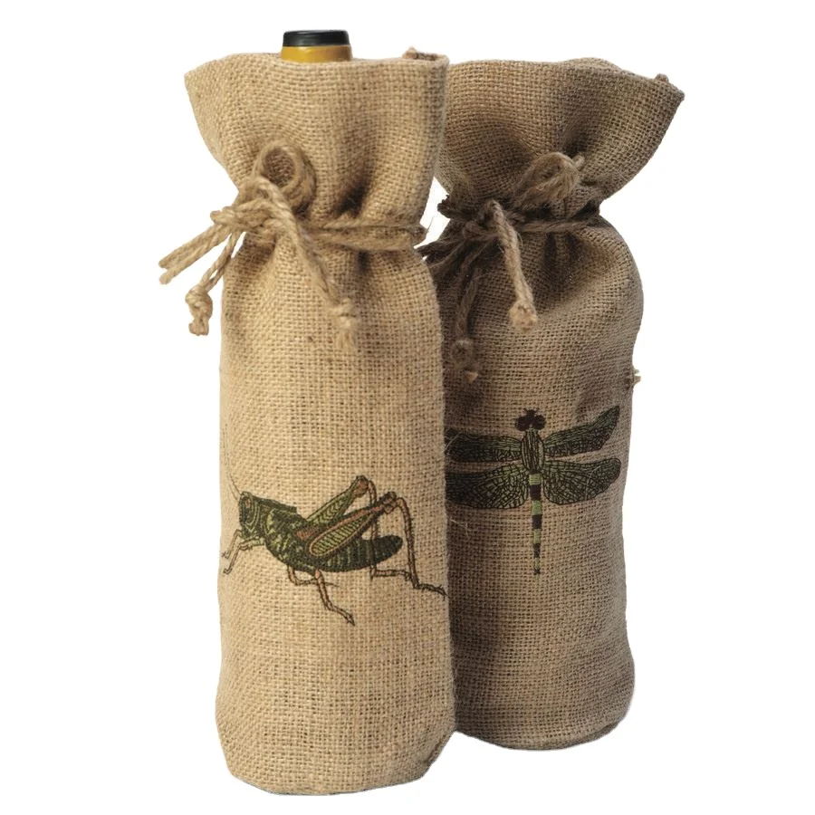 Miraal Custom Logo Reusable Jute Wine Shopping Backpack Best Price from Indian Manufacturers Woven Fabric Leather Material Gifts