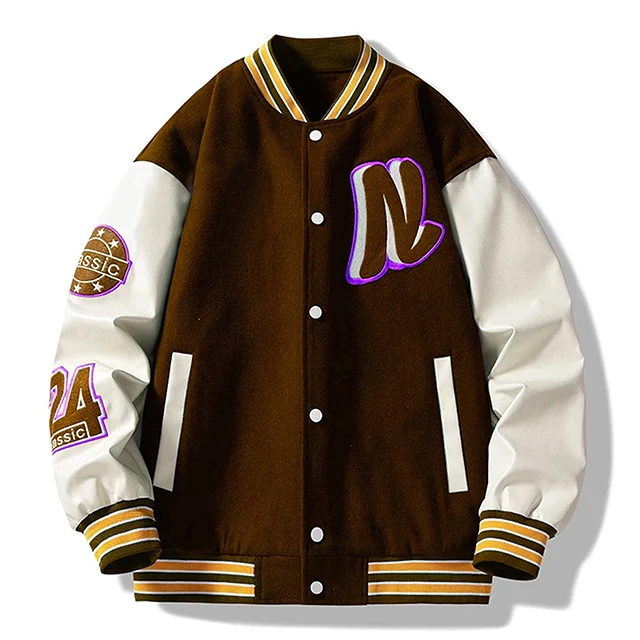OEM high quality street wear over size wholesale fashion clothing college school varsity jacket