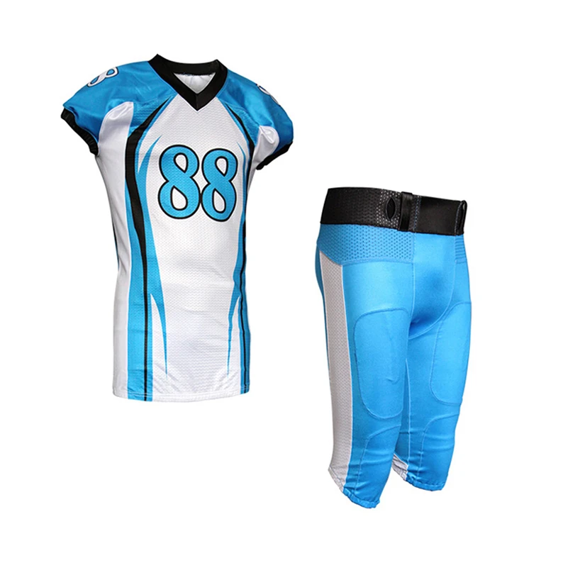 Custom Design Sublimation Print American Football Jersey Pant with Pads / Men Wholesale American football uniform