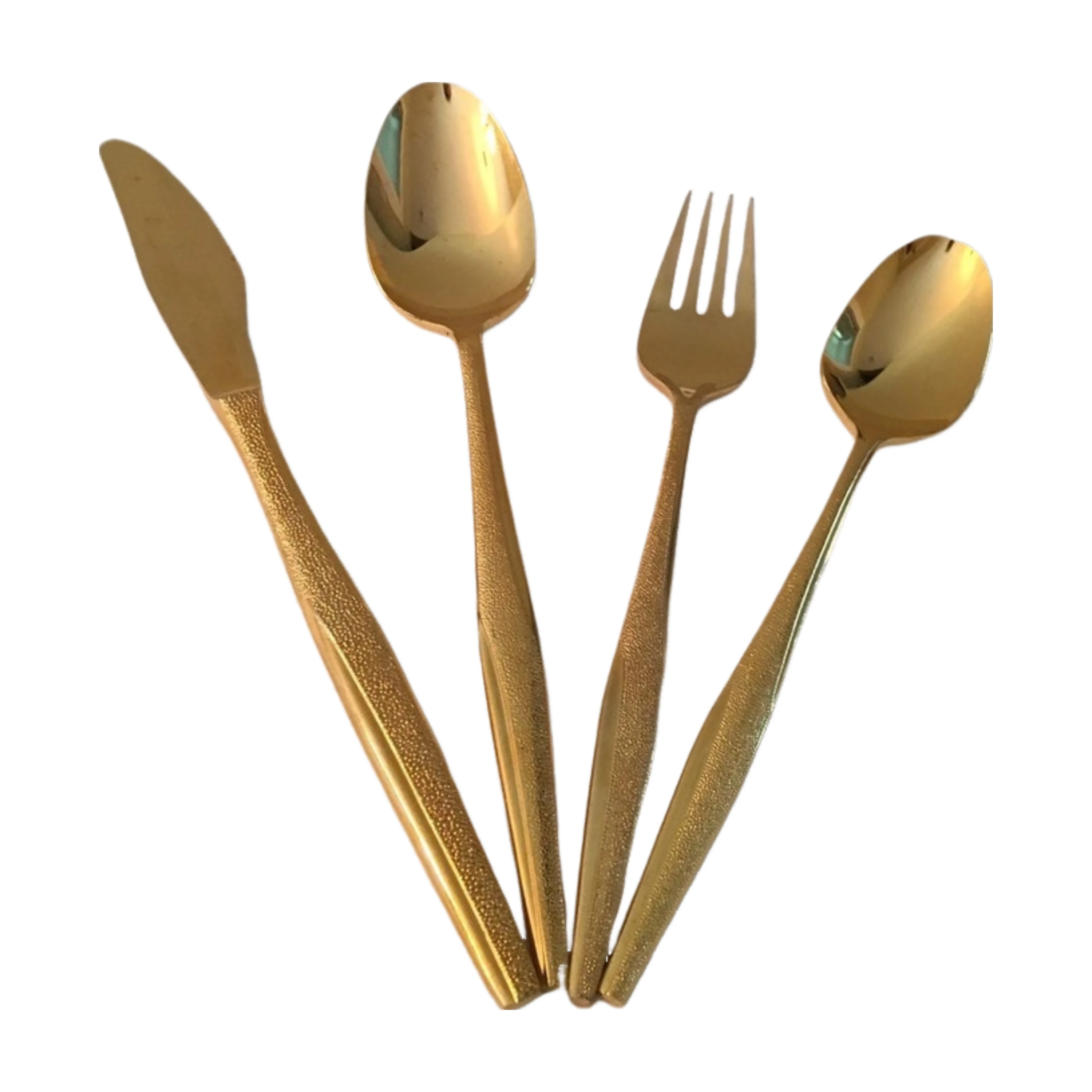 Tough Kitchenware Items Brass Metal Knife Spoon Flatware Set Handmade Decorative Gold Plated Cutlery With Best Price for Hotels