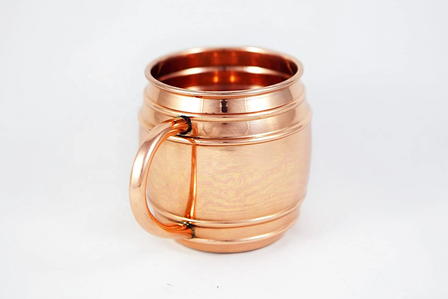 100% Pure Copper Mugs Barrel Shape Copper Mug Ring Strip U Shape Copper Handle