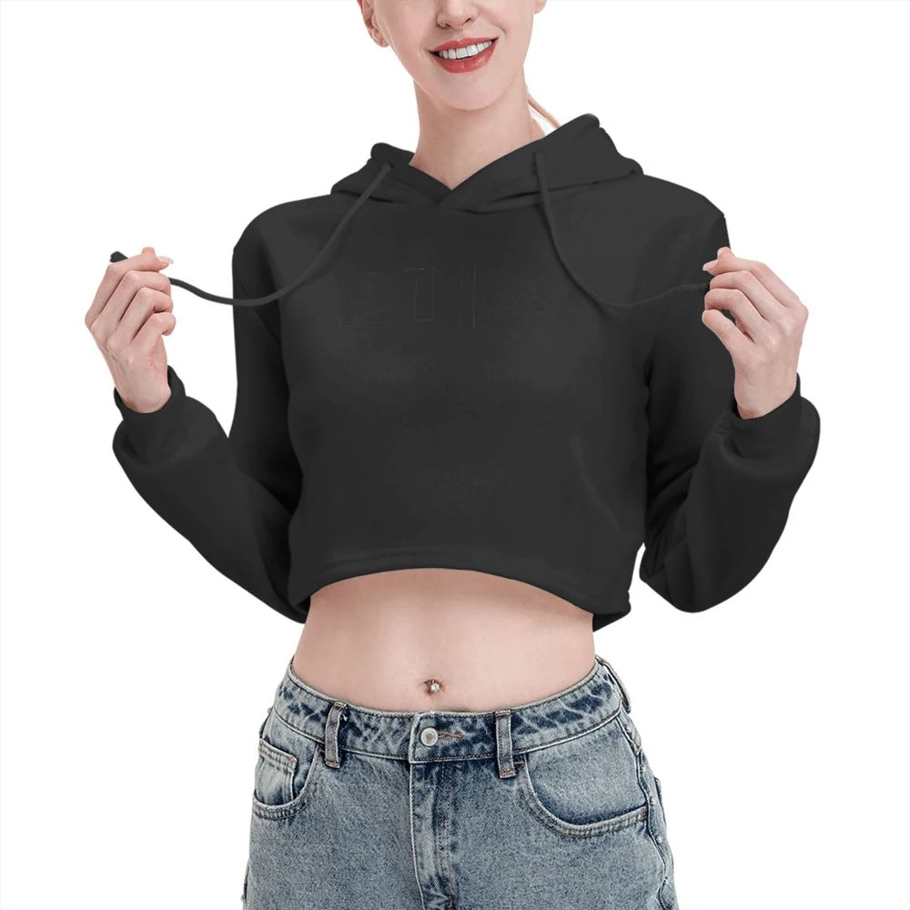 Women Cropped Long Sleeve Crewneck Jogging Hoodies Short Pullover Custom Drop Shoulder Crop Top Sweatshirts