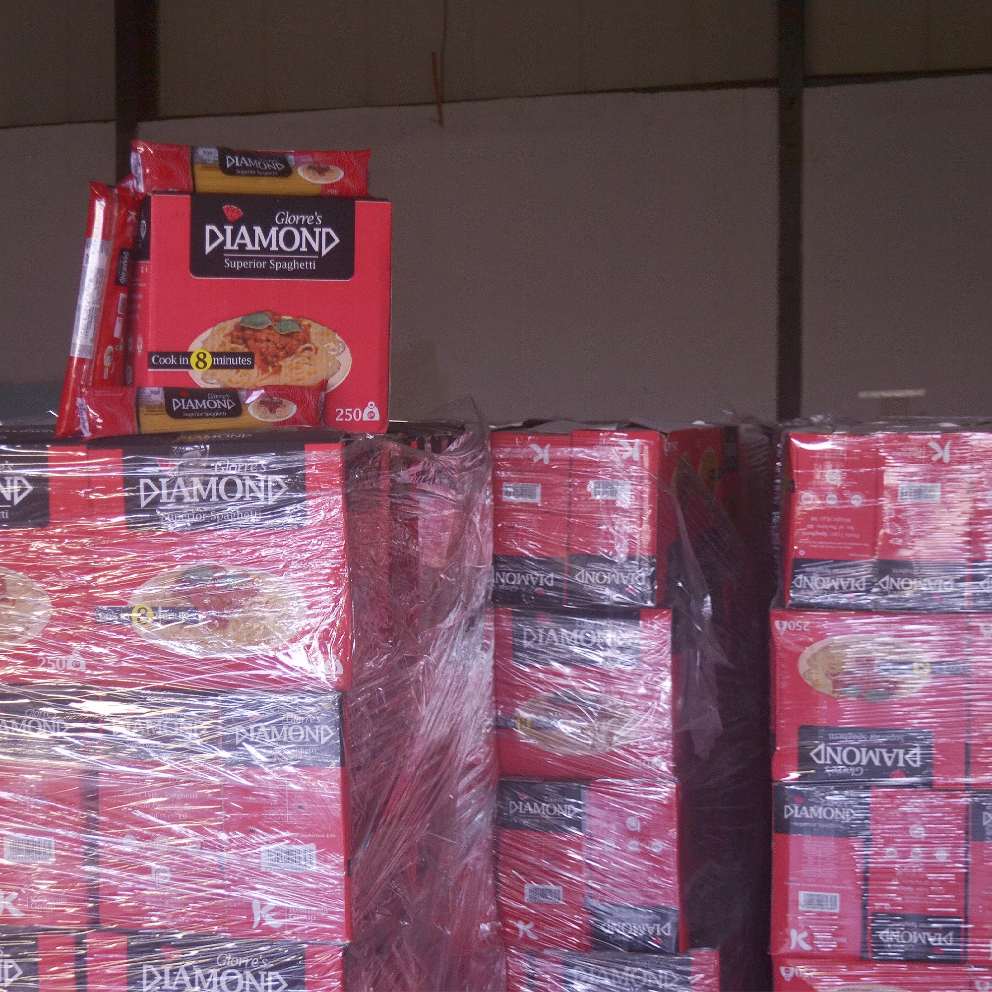 250g Pasta Spaghetti Diamond Long life 18 months Low price from Factory ISO 9001 Halal Certification