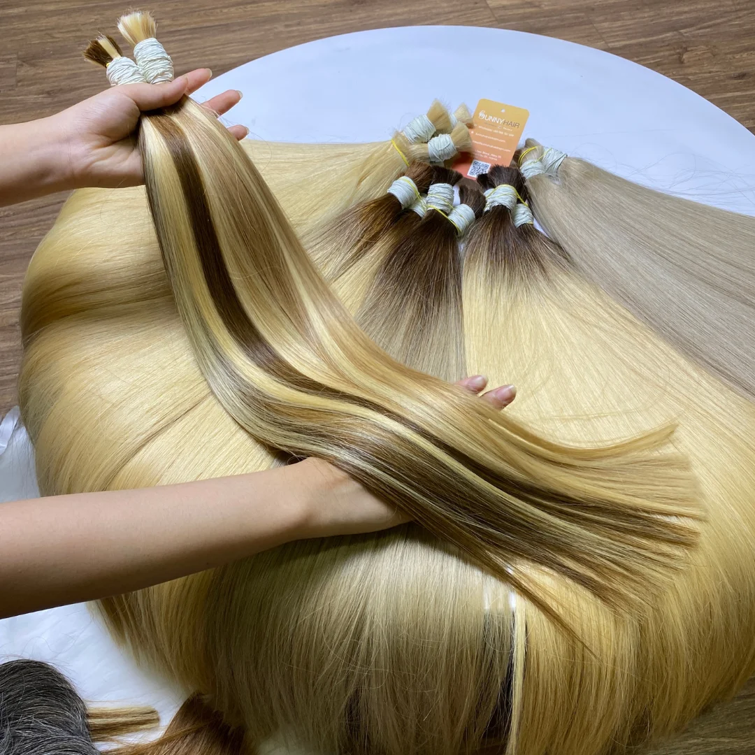 Best Selling 100% Raw Virgin Hair Bulk Luxury Human Hair Extensions from Vietnam Wholesale Hair Manufacturer