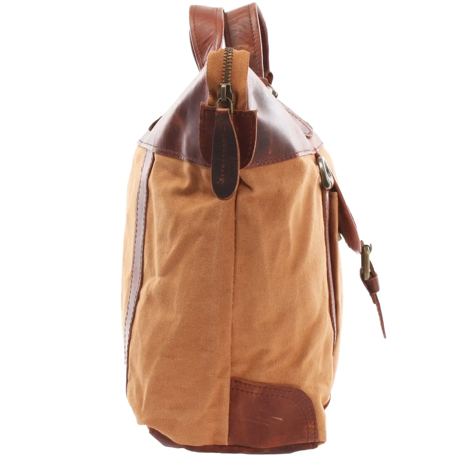 Street Smart Cognac Canvas Sling Bag with Adjustable Removable Sling Front Compartment Magnetic Closure Custom Logo Possible