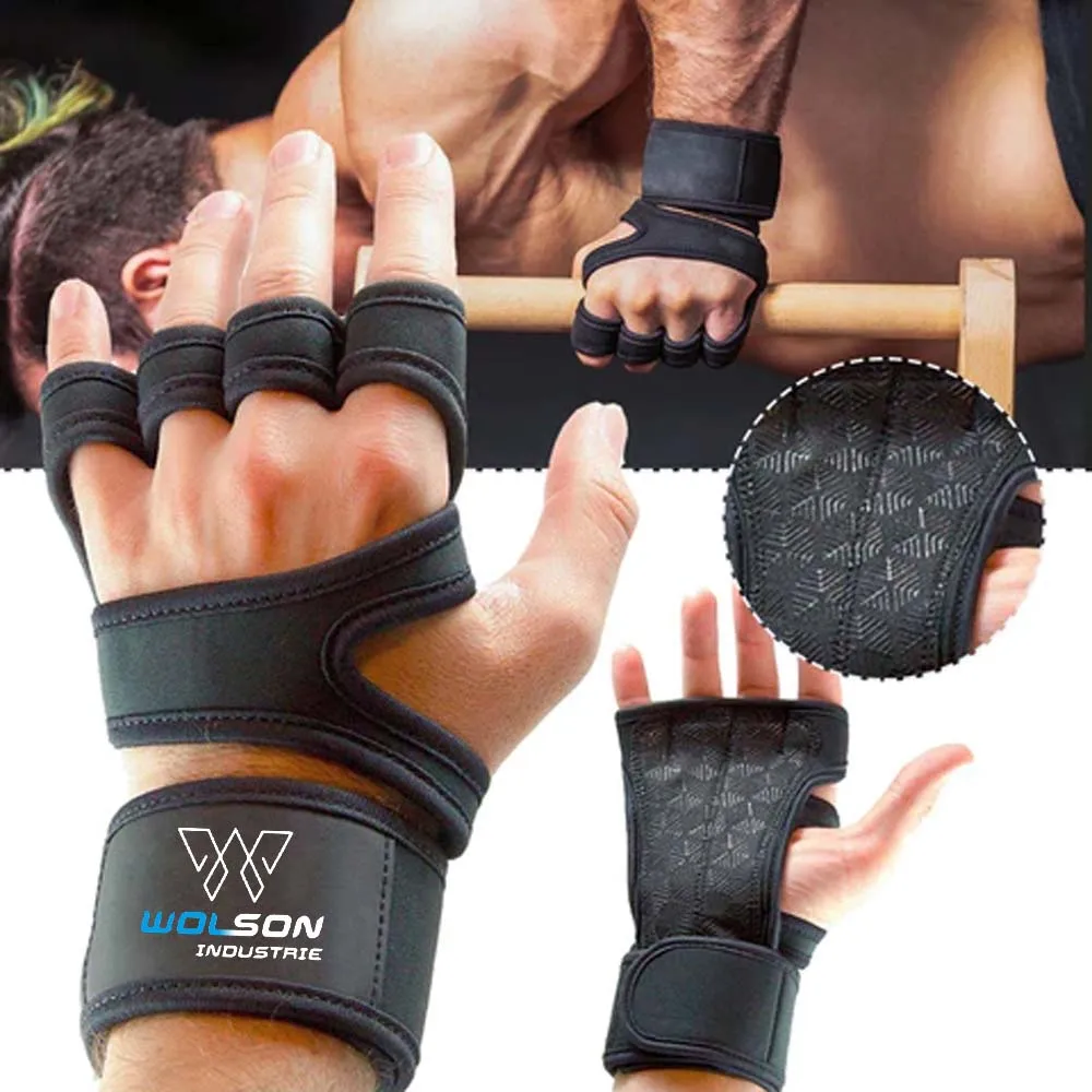 Manufacture Men Gym Lifting Bodybuilding Exercise Protection Grip Cross Training Weightlifting Fitness Gym Gloves