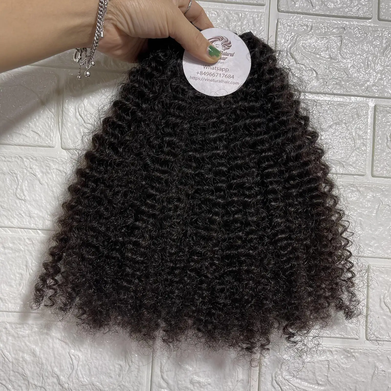Raw Vietnamese Hair Bundles, Natural Black Kinky Curly Hair Bundle, 100% Vietnamese Raw Hair