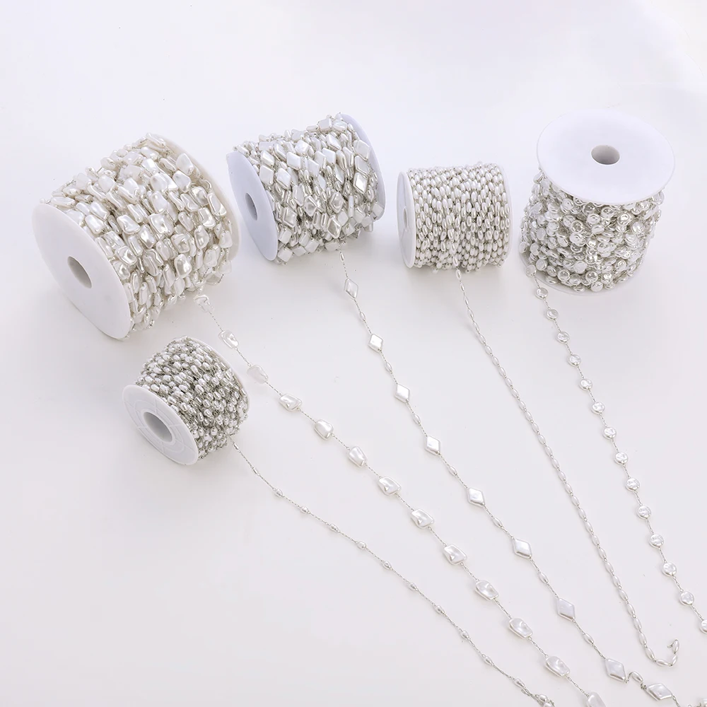 Jewelry Making and DIY Crafts stainless steel handmade chain spool bulk ABS plastic beads link chain
