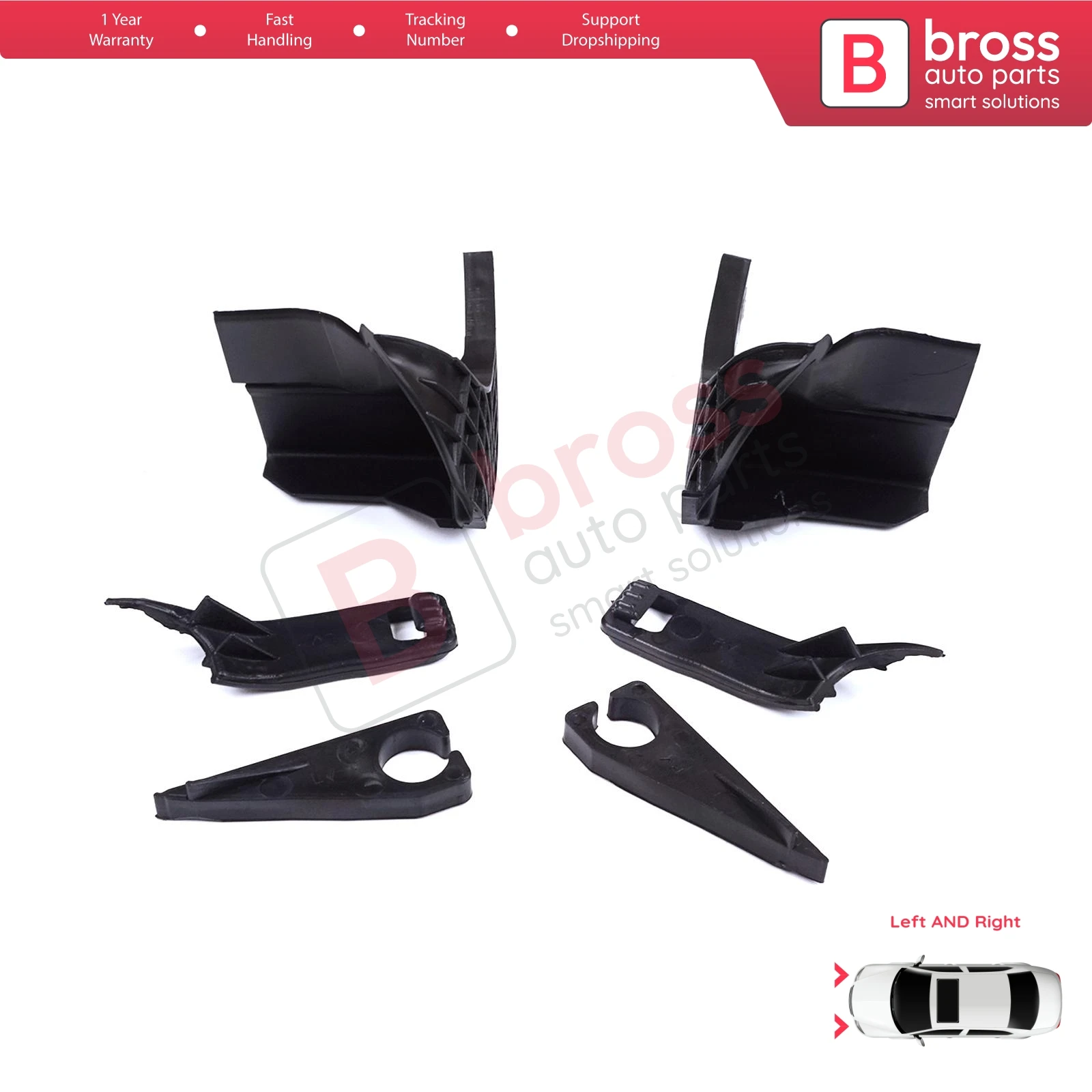 BHL571  Headlight Holder Mount Repair Bracket Tab Set Right Left Side for Ford Transit Tourneo Custom MK1 V362 2012-2018