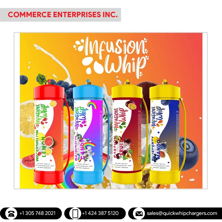 100% Steel Material Certified Quality Blueberry Mango Flavour InfusionWhip 3.3L Whipped Canister at Best Competitive Price