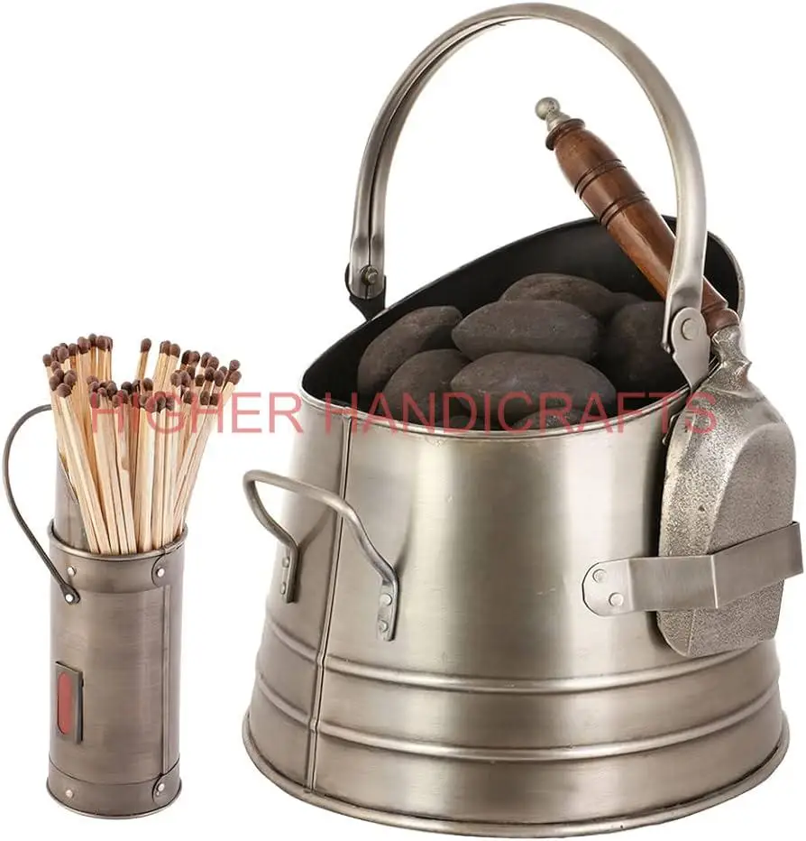 Helmet Coal Scuttle Ash Can Fire Pits Pail Pellet Coal Hod Basket Iron Coal Bucket Fireplace Accessories Direct Factory Price