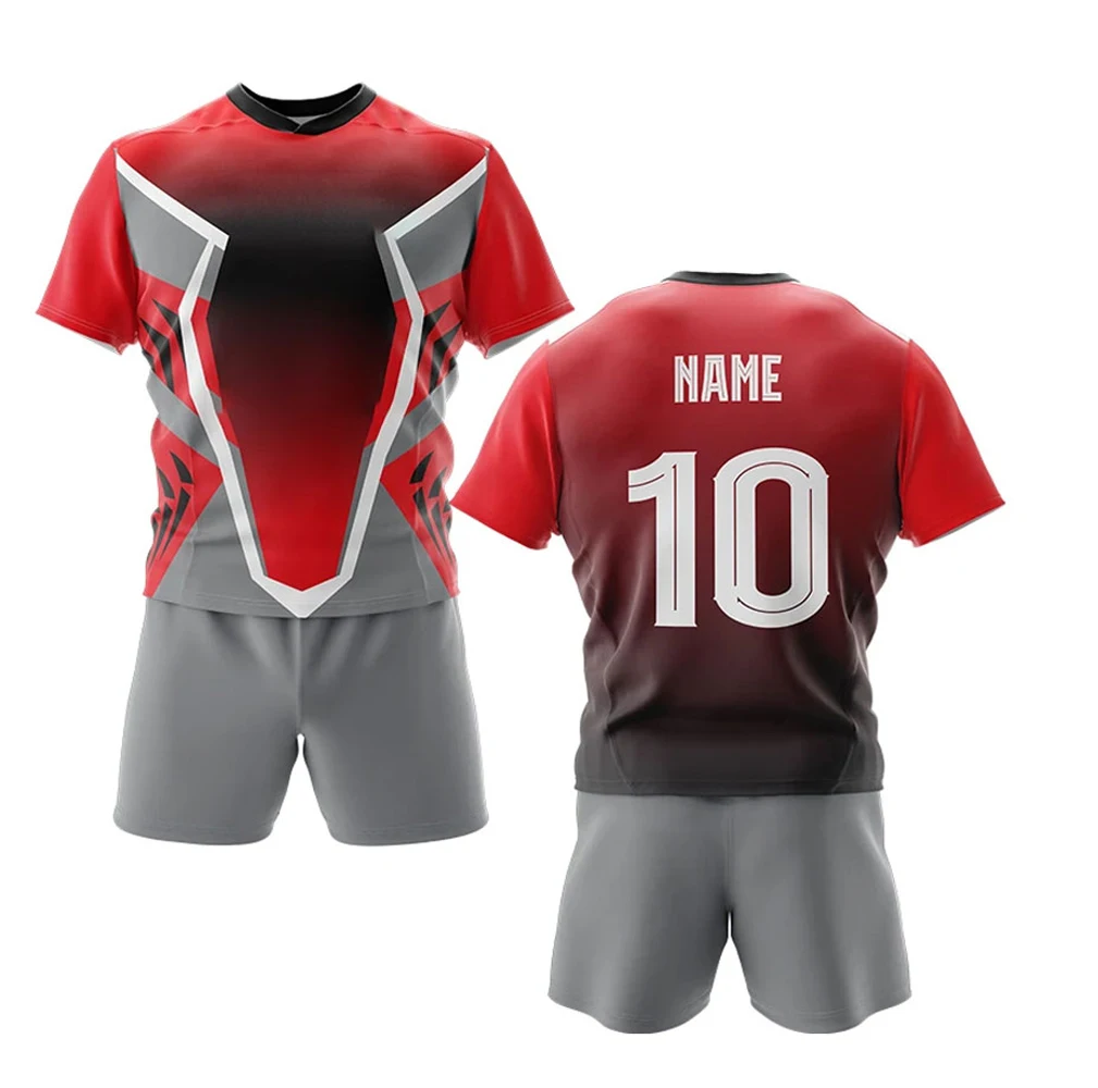 Polyester Quick Dry Stretchable Rugby Uniform in Team Uniforms Sportswear Uniforms Professional Quality rugby jersey Shorts Set